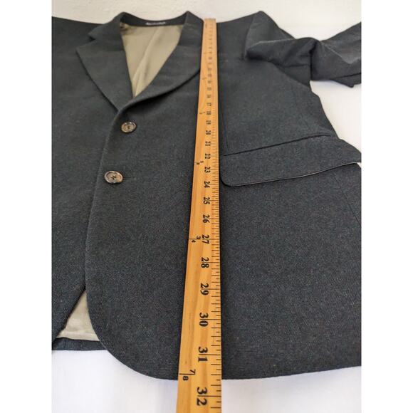 Oscar De La Renta Mens Blazer Sport Jacket Sz 42R Wool Cashmere Blend Dark Gray - Picture 9 of 10